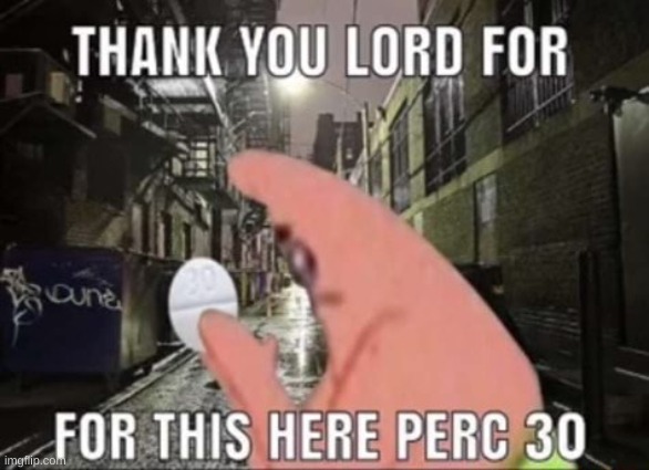 anyways, how has everyones day been? | image tagged in thank you lord for this perc 30 | made w/ Imgflip meme maker