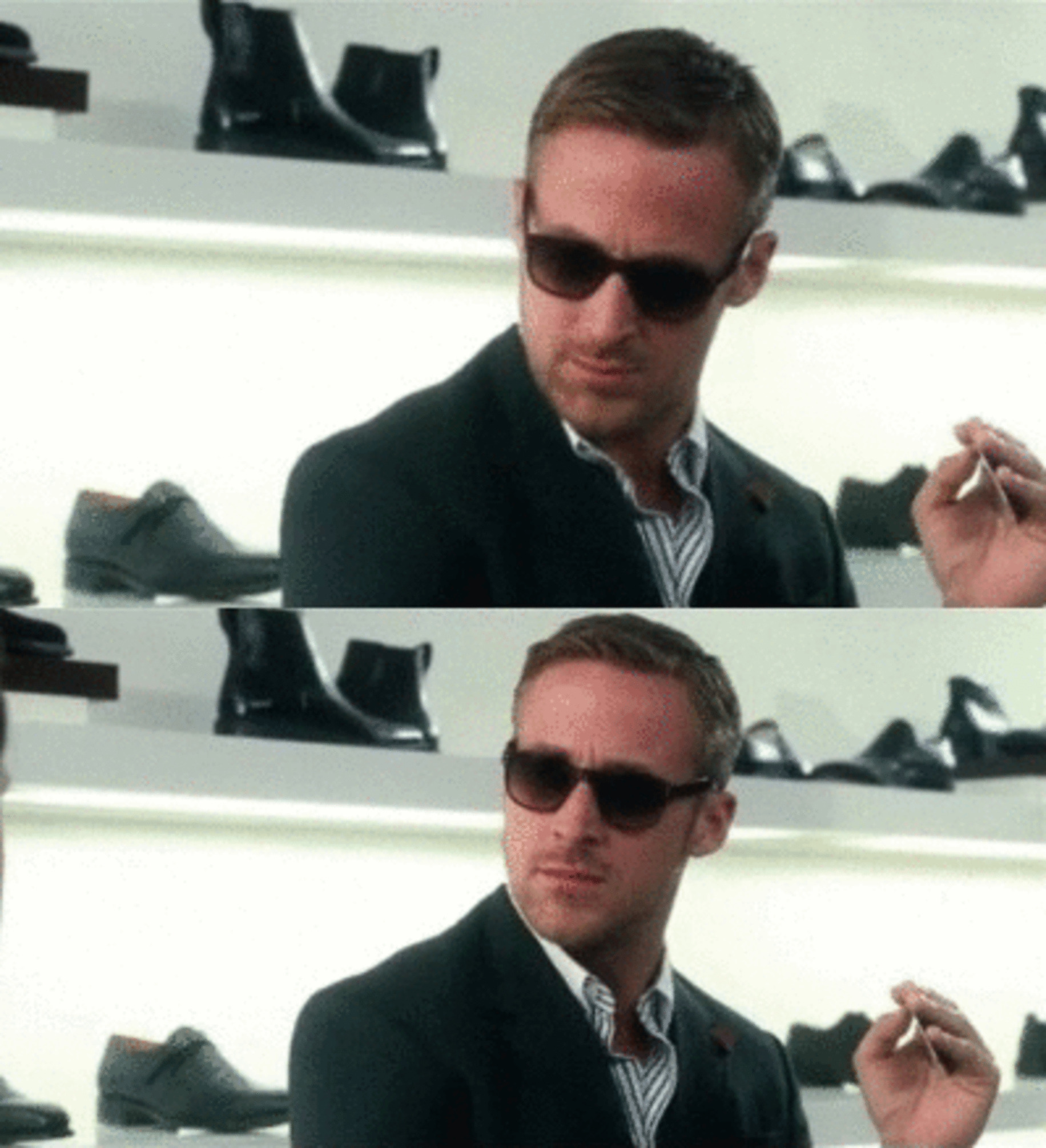Ryan Gosling perdón sunglasses crazy stupid love OKKK Blank Meme Template