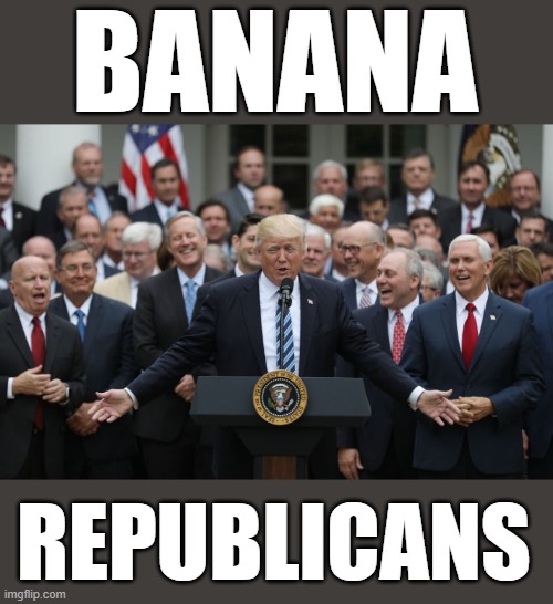 Republicans Celebrate Autocracy | BANANA; REPUBLICANS | image tagged in republicans celebrate,fascists,dictator,putin cheers,trump russia collusion,maga | made w/ Imgflip meme maker