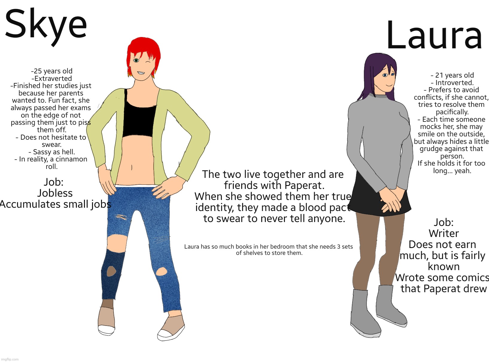 Two new secondary OCs join the fray! Meet Skye and Laura! | made w/ Imgflip meme maker