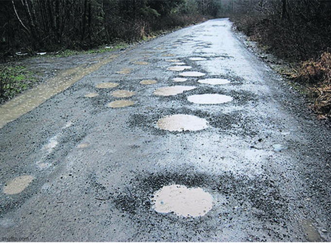 potholes | image tagged in potholes | made w/ Imgflip meme maker