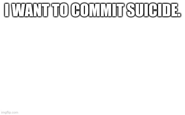 In real life | I WANT TO COMMIT SUICIDE. | image tagged in white screen,i have decided that i want to die | made w/ Imgflip meme maker