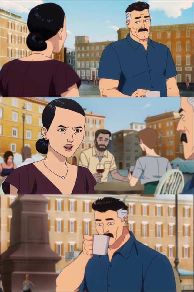 High Quality Invincible Nolan and Debbie Blank Meme Template