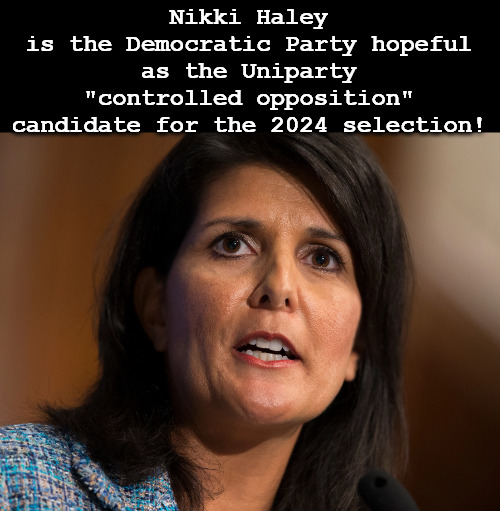 Nikki "JEB" Haley steals the show! | Nikki Haley
is the Democratic Party hopeful as the Uniparty "controlled opposition" candidate for the 2024 selection! | image tagged in memes,politics,nikki haley | made w/ Imgflip meme maker