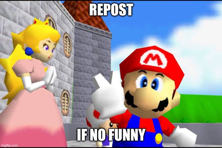 dear god.. Mario knows.. | REPOST; IF NO FUNNY | image tagged in super mario 64 | made w/ Imgflip meme maker