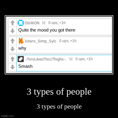 3 types of people | 3 types of people | image tagged in demotivationals | made w/ Imgflip demotivational maker