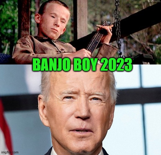 separated at birth | BANJO BOY 2023 | image tagged in banjo boy,joe biden | made w/ Imgflip meme maker