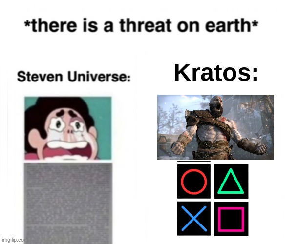 *There is a threat on earth* | Kratos: | image tagged in there is a threat on earth | made w/ Imgflip meme maker