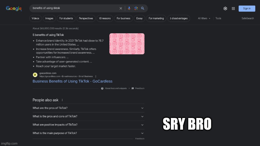 SRY BRO | made w/ Imgflip meme maker