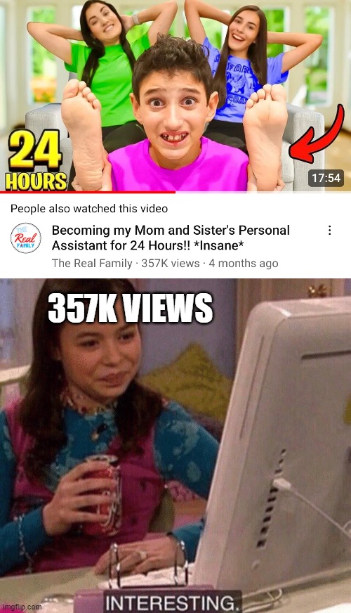 icarly interesting | 357K VIEWS | image tagged in icarly interesting | made w/ Imgflip meme maker