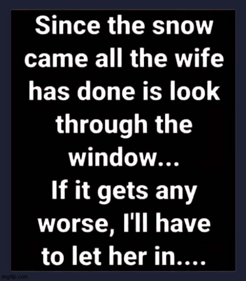 What A Caring Husband ! | image tagged in husband wife,snow,dark humour | made w/ Imgflip meme maker