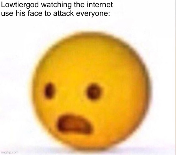 D: | Lowtiergod watching the internet use his face to attack everyone: | made w/ Imgflip meme maker