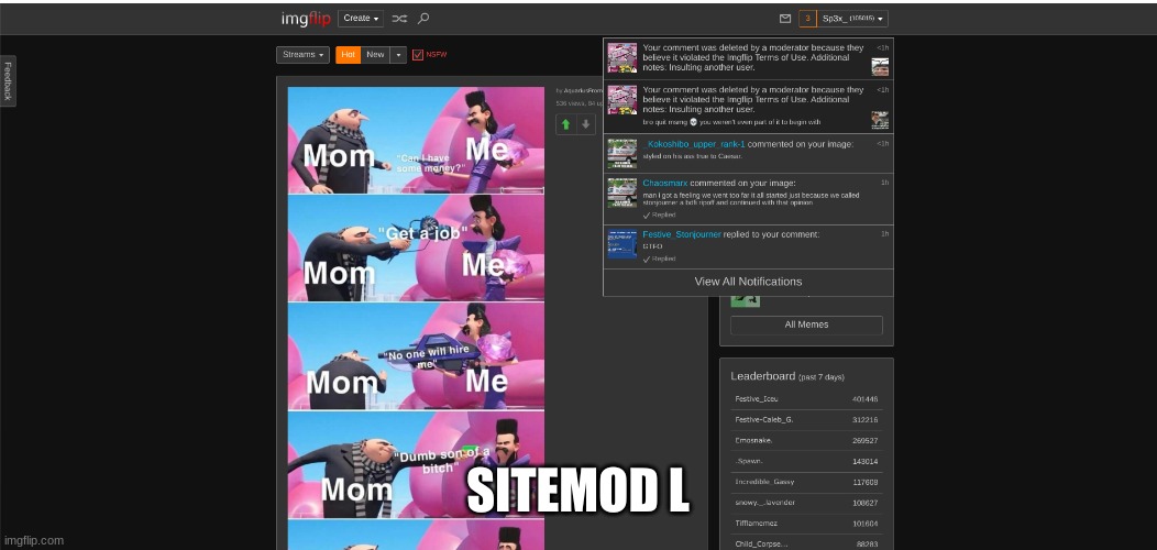 SITEMOD L | made w/ Imgflip meme maker