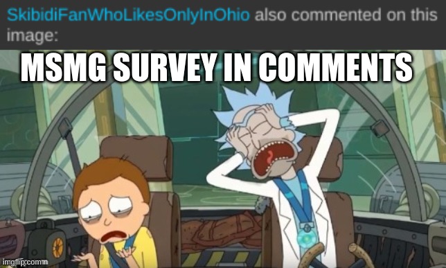 bruh | MSMG SURVEY IN COMMENTS | image tagged in rick and morty crying | made w/ Imgflip meme maker