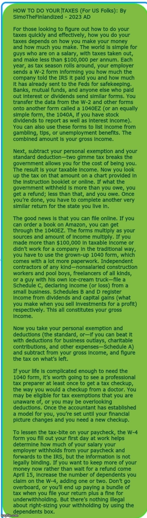 HOW TO DO YOUR TAXES (For US Folks) :> | image tagged in simothefinlandized,taxes,tutorial,life skills,economics,infographics | made w/ Imgflip meme maker