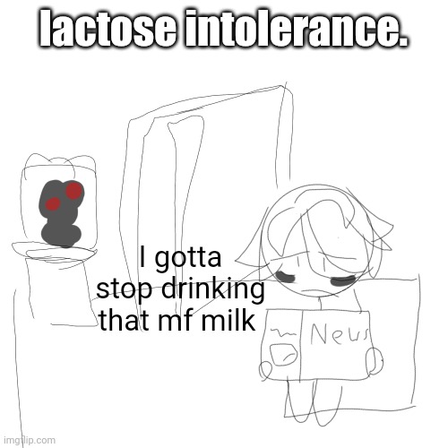lactose intolerance. I gotta stop drinking that mf milk | made w/ Imgflip meme maker