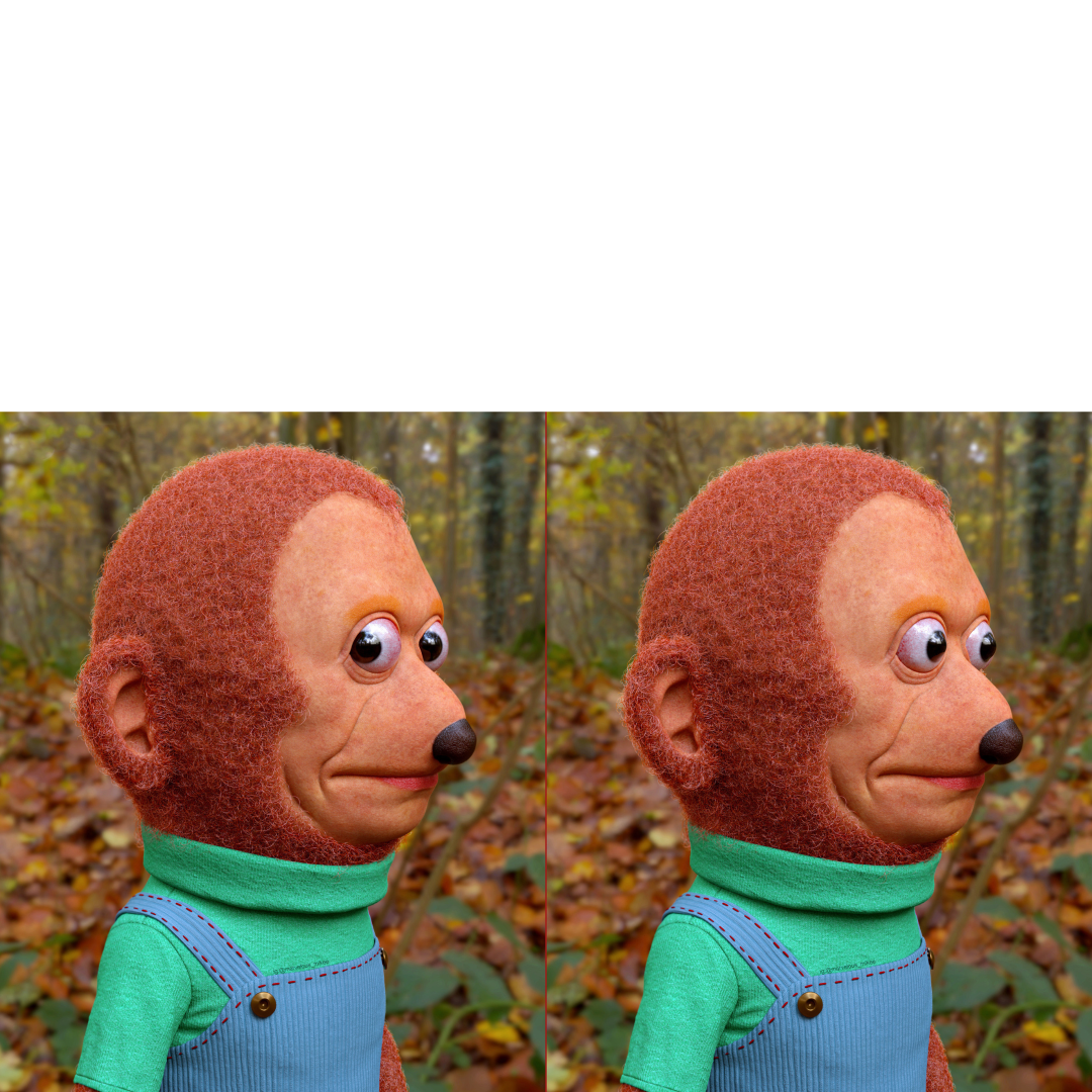 High Quality Monkey Puppet in the Forrest Blank Meme Template