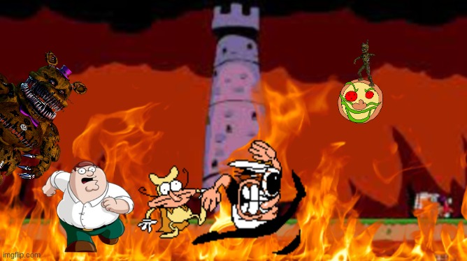 The burning tower of pizza leaked (pizza tower 2) | image tagged in pizza tower,fnaf,memes | made w/ Imgflip meme maker