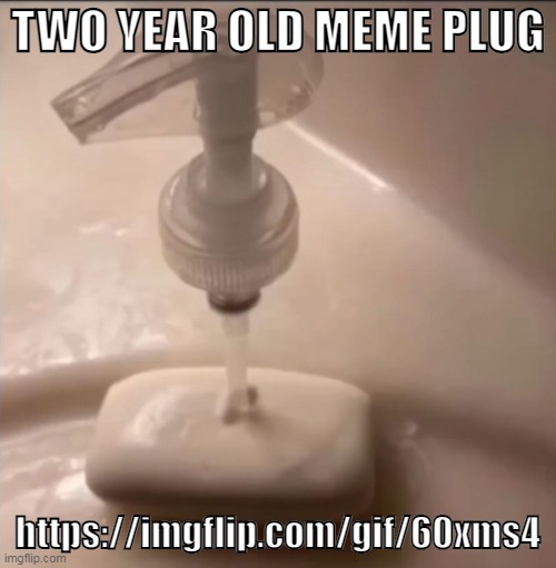 soap | TWO YEAR OLD MEME PLUG; https://imgflip.com/gif/60xms4 | image tagged in soap | made w/ Imgflip meme maker