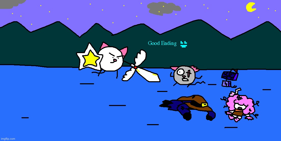 Good ending of the game :D | image tagged in drawing | made w/ Imgflip meme maker