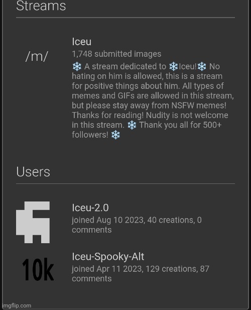Rip Iceu 2020 - 2023 | made w/ Imgflip meme maker