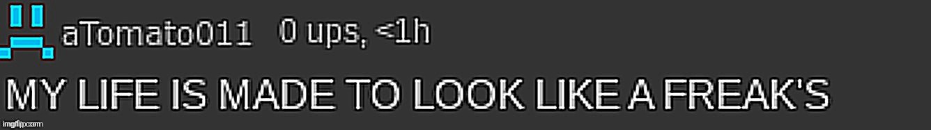 MY LIFE IS MADE TO LOOK LIKE A FREAK'S | image tagged in my life is made to look like a freak's | made w/ Imgflip meme maker