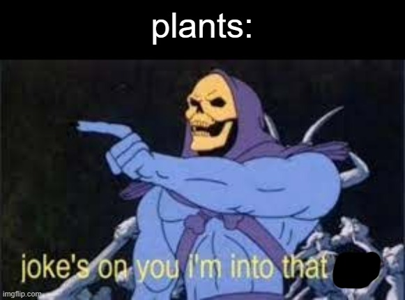 Jokes on you im into that shit | plants: | image tagged in jokes on you im into that shit | made w/ Imgflip meme maker