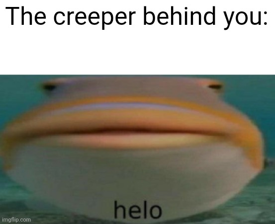 helo | The creeper behind you: | image tagged in helo | made w/ Imgflip meme maker