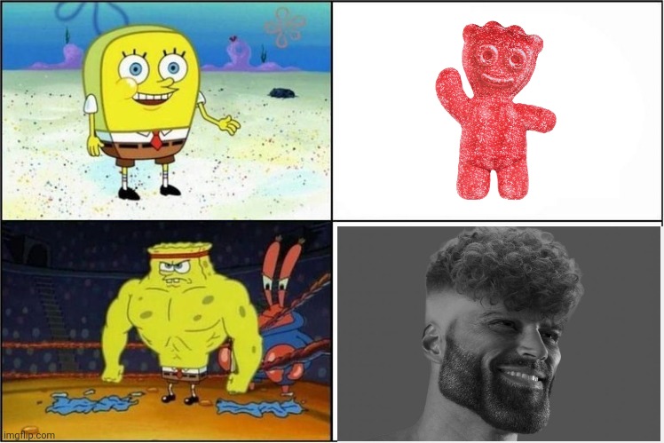 Weak vs Strong Spongebob | image tagged in weak vs strong spongebob | made w/ Imgflip meme maker