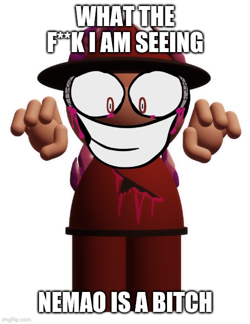 Xenophane Expunged | WHAT THE F**K I AM SEEING NEMAO IS A BITCH | image tagged in xenophane expunged | made w/ Imgflip meme maker