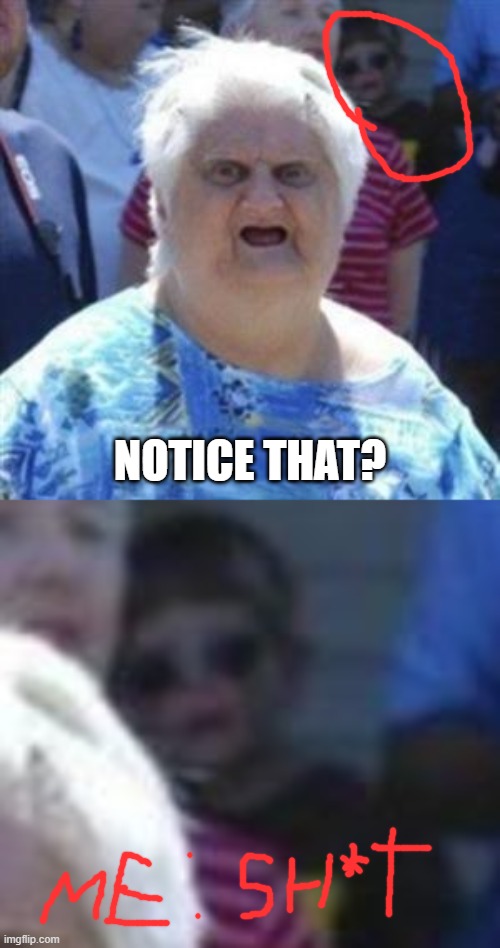 NOTICE THAT? | image tagged in wat lady | made w/ Imgflip meme maker
