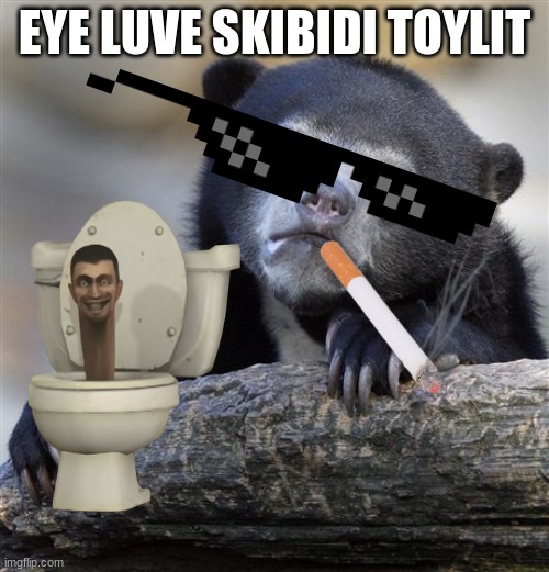 Skibidi TOYLIT | EYE LUVE SKIBIDI TOYLIT | image tagged in memes,confession bear | made w/ Imgflip meme maker