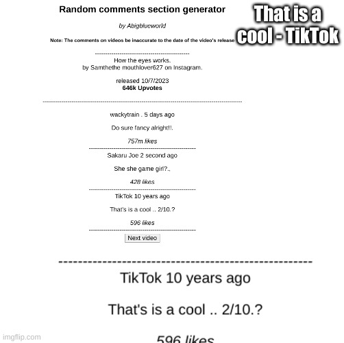 TikTok 10 years ago | That is a cool - TikTok | made w/ Imgflip meme maker