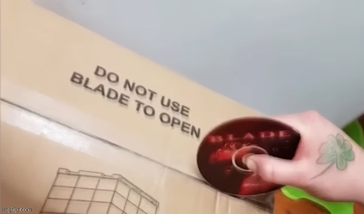 Do not use blade to open | made w/ Imgflip meme maker