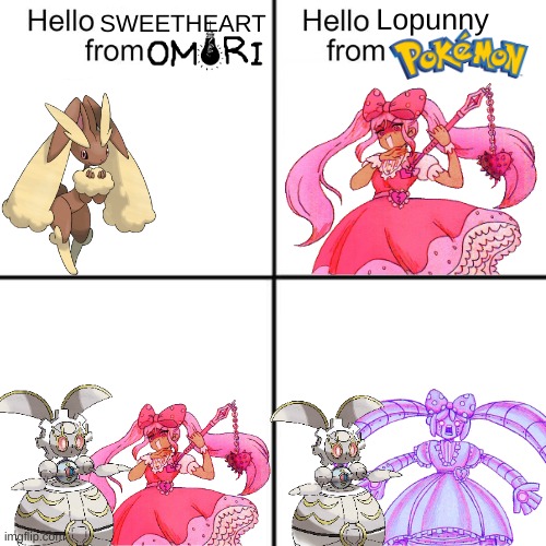 gV | SWEETHEART; Lopunny | image tagged in hello person from | made w/ Imgflip meme maker