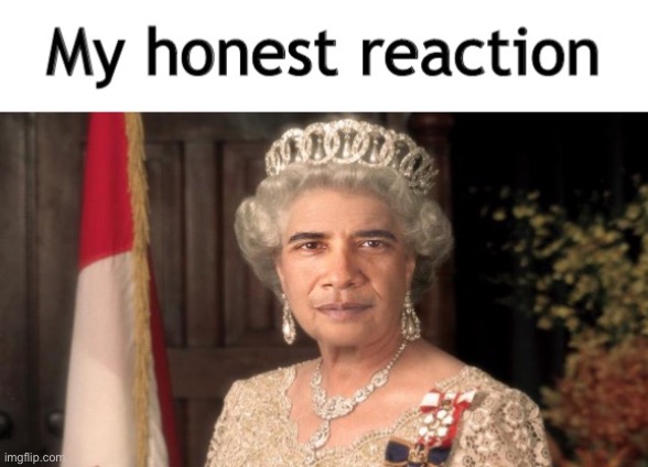 honest reaction | image tagged in queen obama | made w/ Imgflip meme maker