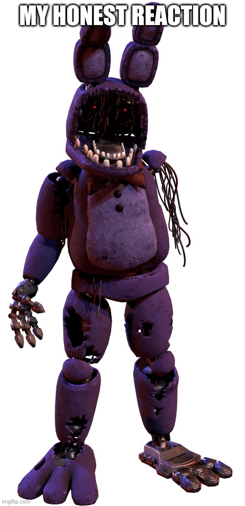 withered bonnie | MY HONEST REACTION | image tagged in withered bonnie | made w/ Imgflip meme maker