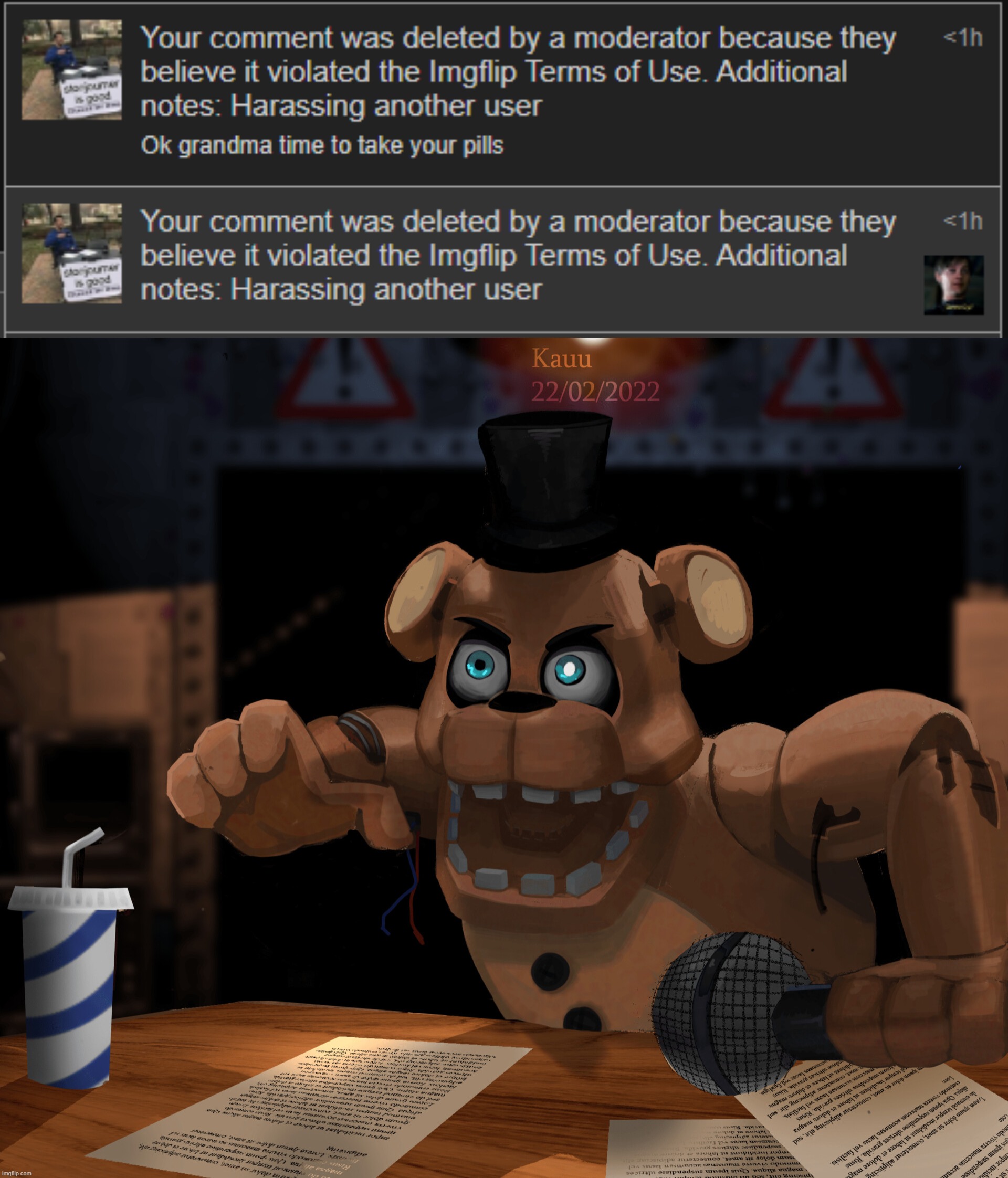 Let me guess, I'm fucking comment banned because of the pathetic mods | made w/ Imgflip meme maker