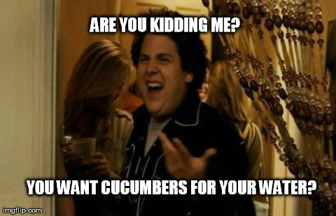 I Know Fuck Me Right Meme | ARE YOU KIDDING ME? YOU WANT CUCUMBERS FOR YOUR WATER? | image tagged in memes,i know fuck me right | made w/ Imgflip meme maker