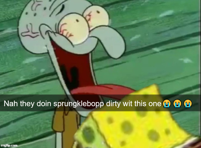 Nah they doin sprungklebopp dirty wit this one😭😭😭 | made w/ Imgflip meme maker