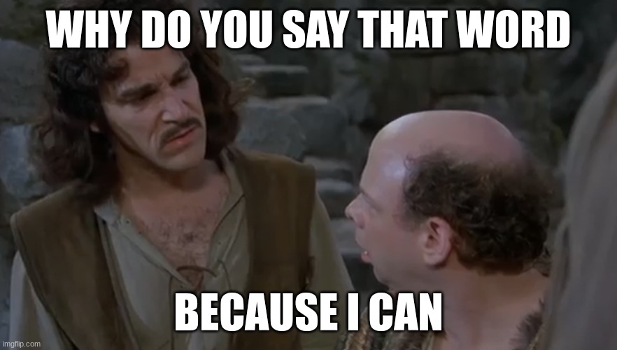 You keep using that word. | WHY DO YOU SAY THAT WORD; BECAUSE I CAN | image tagged in you keep using that word | made w/ Imgflip meme maker