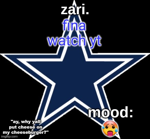 zari.'s Dallas Cowboys announcement temp | fina watch yt; 🥵 | image tagged in zari 's dallas cowboys announcement temp | made w/ Imgflip meme maker