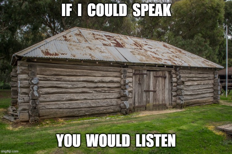 If I could Speak....... | IF  I  COULD  SPEAK; YOU  WOULD  LISTEN | image tagged in architecture | made w/ Imgflip meme maker