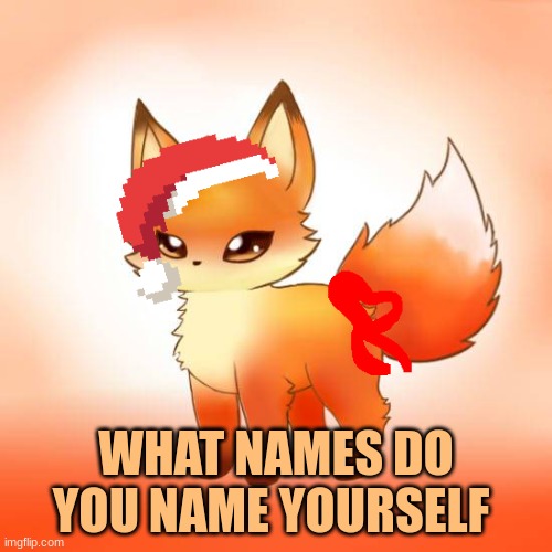 ??? | WHAT NAMES DO YOU NAME YOURSELF? | image tagged in christmas me | made w/ Imgflip meme maker