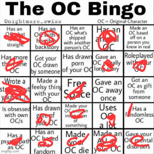 Oop | image tagged in the oc bingo | made w/ Imgflip meme maker