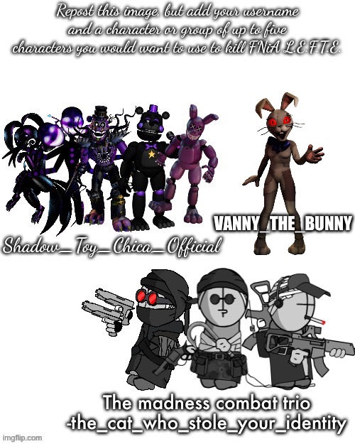 (Shadow Toy Chica's Note: Classic Vanny W) | VANNY_THE_BUNNY | made w/ Imgflip meme maker