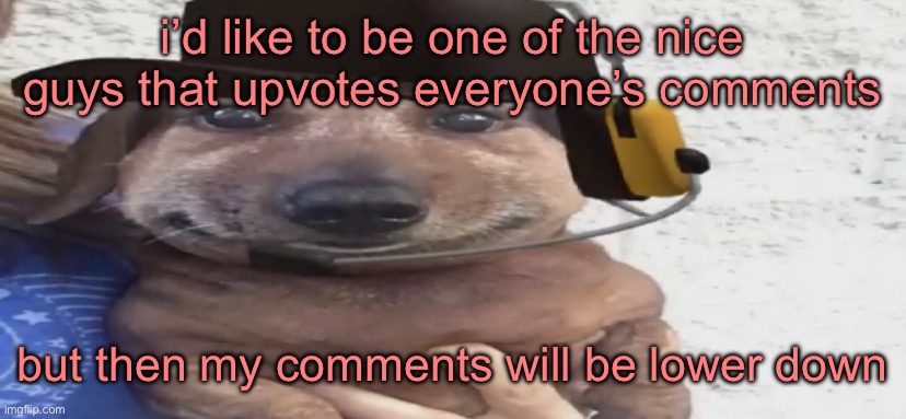 goodnight chat | i’d like to be one of the nice guys that upvotes everyone’s comments; but then my comments will be lower down | image tagged in chucklenuts | made w/ Imgflip meme maker