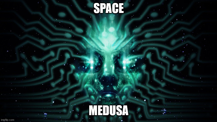 Shodan System Shocked so hard they turned everyone into rigid followers like stone statues | SPACE; MEDUSA | image tagged in systemshock | made w/ Imgflip meme maker