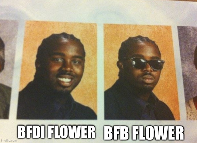 Yes | BFDI FLOWER; BFB FLOWER | image tagged in daniel the cooler daniel blank | made w/ Imgflip meme maker