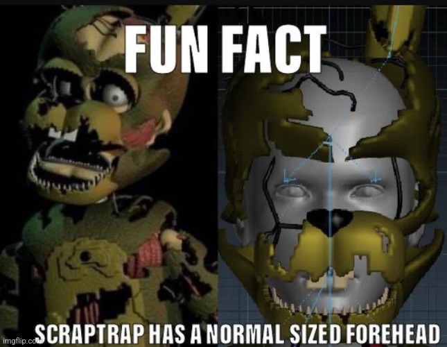 He has a normal sized forehead | image tagged in fnaf | made w/ Imgflip meme maker